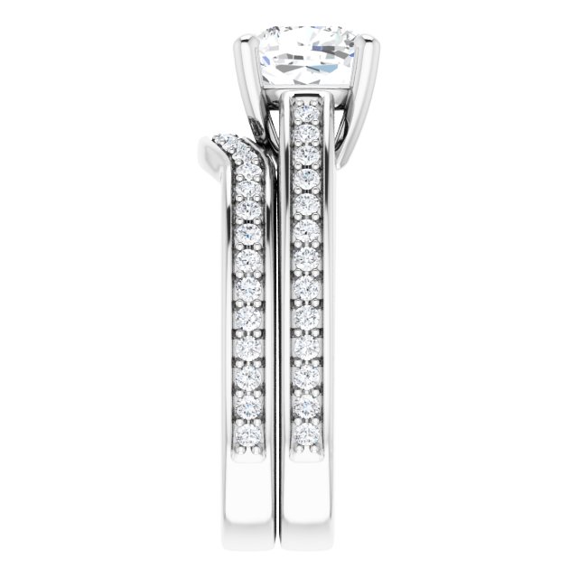1.96 Cushion Lab-Grown D/VVS2+ Cathedral Sidestone Engagement Ring in 14KW | AllComponents_ViewE 1.96 Cushion Lab-Grown D/VVS2+ Cathedral Sidestone Engagement Ring in 14KW | AllComponents_ViewE