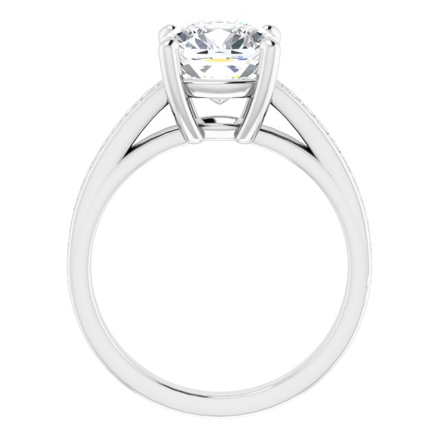 2.66 Cushion Lab-Grown D/VVS2+ Cathedral Sidestone Engagement Ring in 14KW | ViewB_4