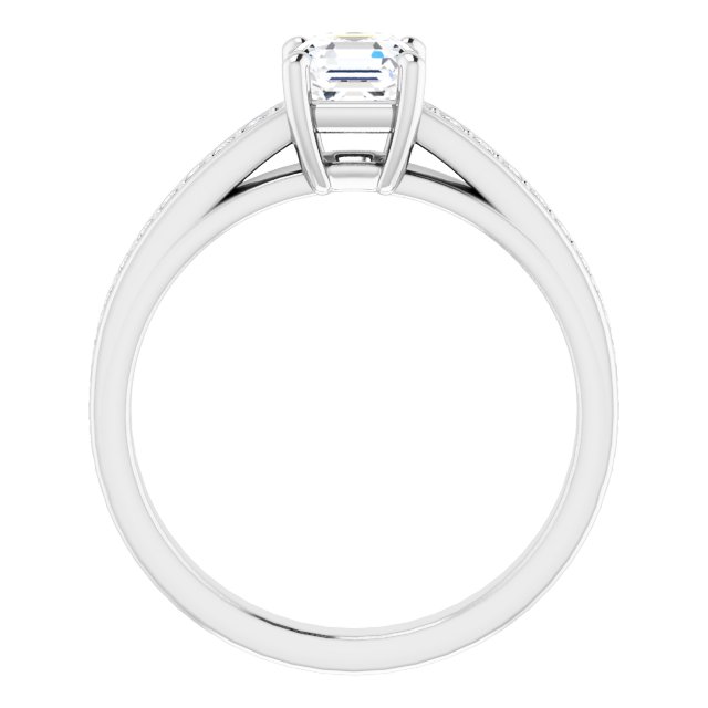 0.86 Asscher Diamond EF/VS1+ Cathedral Sidestone Engagement Ring in 14KW | ViewB_4 0.86 Asscher Diamond EF/VS1+ Cathedral Sidestone Engagement Ring in 14KW | ViewB_4