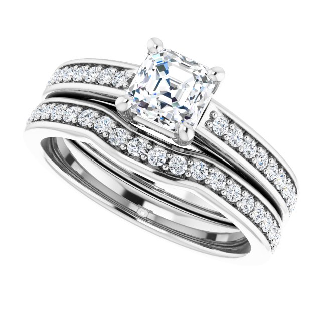 0.86 Asscher Diamond EF/VS1+ Cathedral Sidestone Engagement Ring in 14KW | AllComponents_View5 0.86 Asscher Diamond EF/VS1+ Cathedral Sidestone Engagement Ring in 14KW | AllComponents_View5