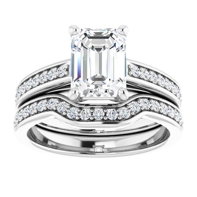 2.01 Emerald Lab-Grown EF/VS1+ Cathedral Sidestone Engagement Ring in PLAT | AllComponents_ViewS