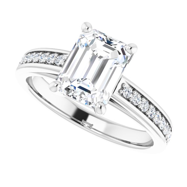 2.01 Emerald Lab-Grown EF/VS1+ Cathedral Sidestone Engagement Ring in PLAT | View5
