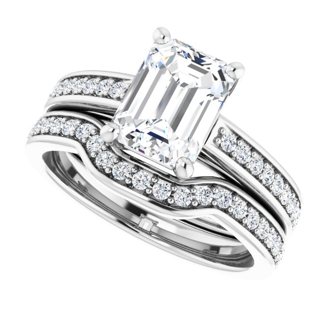 2.01 Emerald Lab-Grown EF/VS1+ Cathedral Sidestone Engagement Ring in PLAT | AllComponents_View5