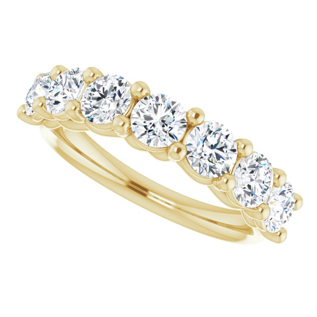 Trellis 1.61 Round Moissanite DEF/VVS Anniversary Ring in 14KY | View5 Trellis 1.61 Round Moissanite DEF/VVS Anniversary Ring in 14KY | View5