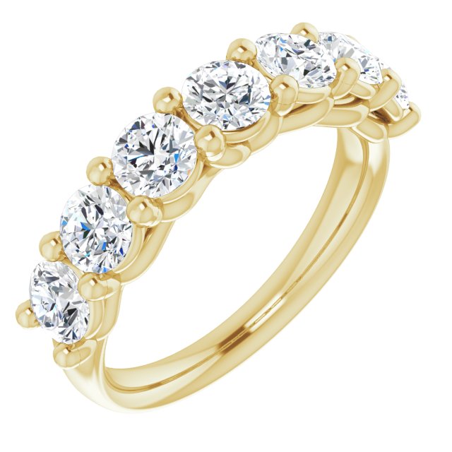 Trellis 1.61 Round Moissanite DEF/VVS Anniversary Ring in 14KY | ViewA Trellis 1.61 Round Moissanite DEF/VVS Anniversary Ring in 14KY | ViewA