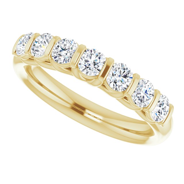 Modern 0.84 Round Diamond EF/VS1+ Anniversary Ring in 18KY | View5