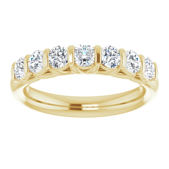 Modern 0.84 Round Diamond EF/VS1+ Anniversary Ring in 18KY | ViewS