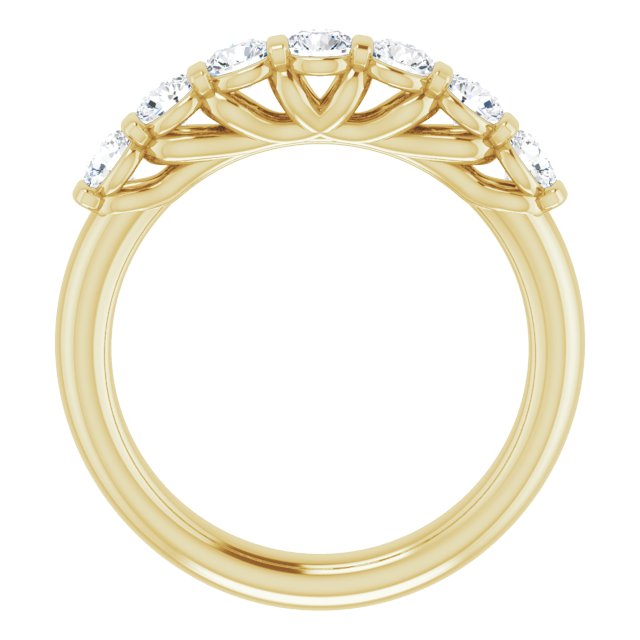 Modern 0.84 Round Diamond EF/VS1+ Anniversary Ring in 18KY | ViewB_4