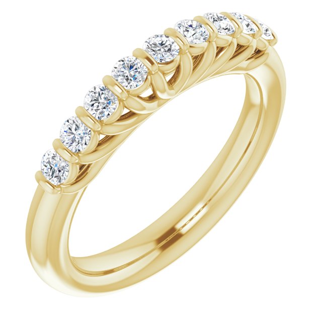 0.45 Tcw Round Diamond EF/VS1+ Modern Anniversary Ring 14K Yellow