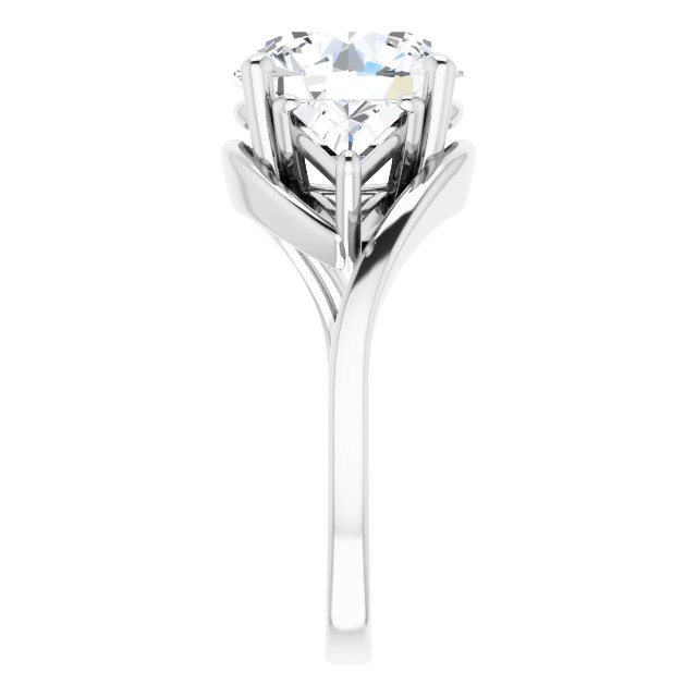 4.40 tcw Round Moissanite DEF/VVS Bypass Three Stone Engagement Ring in 14KW | ViewE 4.40 tcw Round Moissanite DEF/VVS Bypass Three Stone Engagement Ring in 14KW | ViewE