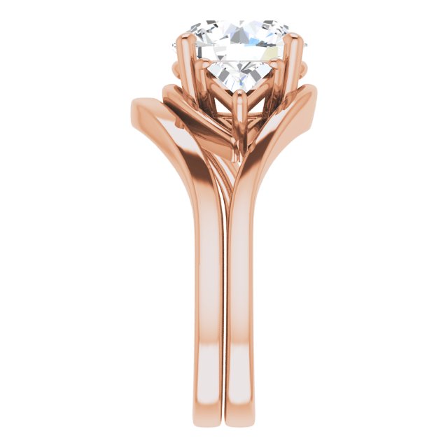 3.30 tcw Round Diamond D/VVS2+ Bypass Three Stone Engagement Ring in 14KR | AllComponents_ViewE
