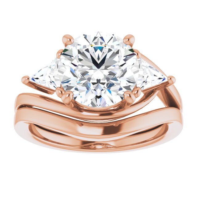 3.30 tcw Round Diamond D/VVS2+ Bypass Three Stone Engagement Ring in 14KR | AllComponents_ViewS