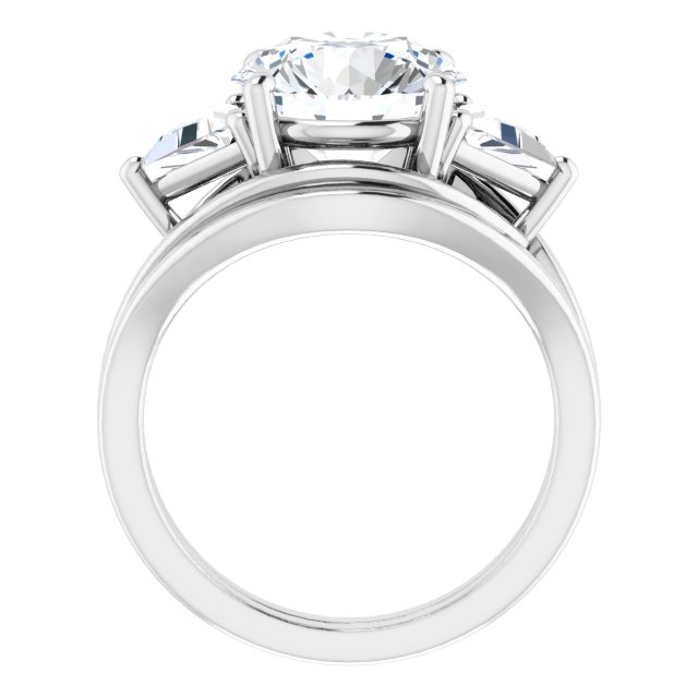 4.40 tcw Round Moissanite DEF/VVS Bypass Three Stone Engagement Ring in 14KW | AllComponents_ViewB_4 4.40 tcw Round Moissanite DEF/VVS Bypass Three Stone Engagement Ring in 14KW | AllComponents_ViewB_4
