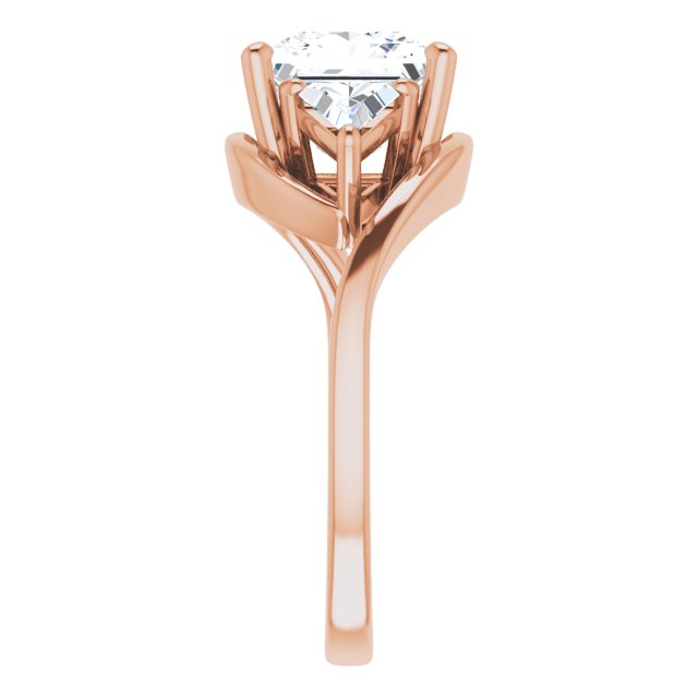 3.10 tcw Square Lab-Grown EF/VS1+ Bypass Three Stone Engagement Ring in 18KR | ViewE 3.10 tcw Square Lab-Grown EF/VS1+ Bypass Three Stone Engagement Ring in 18KR | ViewE