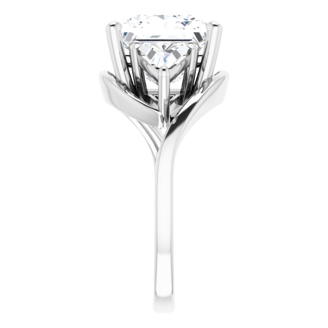 5.10 tcw Square Lab-Grown EF/VS1+ Bypass Three Stone Engagement Ring in 18KW | ViewE 5.10 tcw Square Lab-Grown EF/VS1+ Bypass Three Stone Engagement Ring in 18KW | ViewE