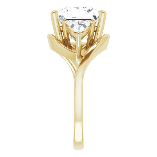 5.10 tcw Square Lab-Grown GH/VS2+ Bypass Three Stone Engagement Ring in 14KY | ViewE 5.10 tcw Square Lab-Grown GH/VS2+ Bypass Three Stone Engagement Ring in 14KY | ViewE