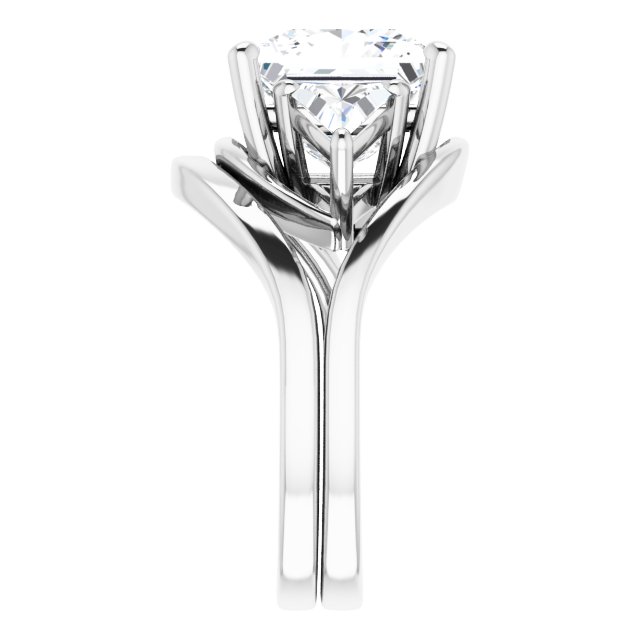 5.10 tcw Square Lab-Grown EF/VS1+ Bypass Three Stone Engagement Ring in 18KW | AllComponents_ViewE 5.10 tcw Square Lab-Grown EF/VS1+ Bypass Three Stone Engagement Ring in 18KW | AllComponents_ViewE