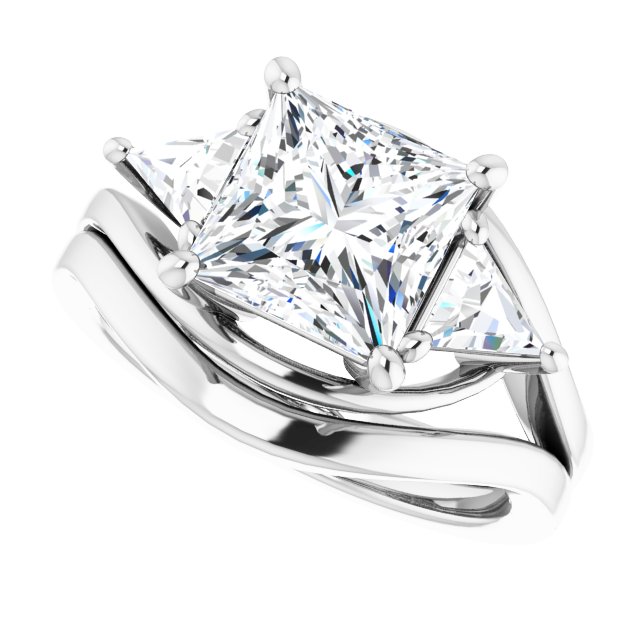 3.10 tcw Square Lab-Grown D/VVS2+ Bypass Three Stone Engagement Ring in PLAT | AllComponents_View5 3.10 tcw Square Lab-Grown D/VVS2+ Bypass Three Stone Engagement Ring in PLAT | AllComponents_View5