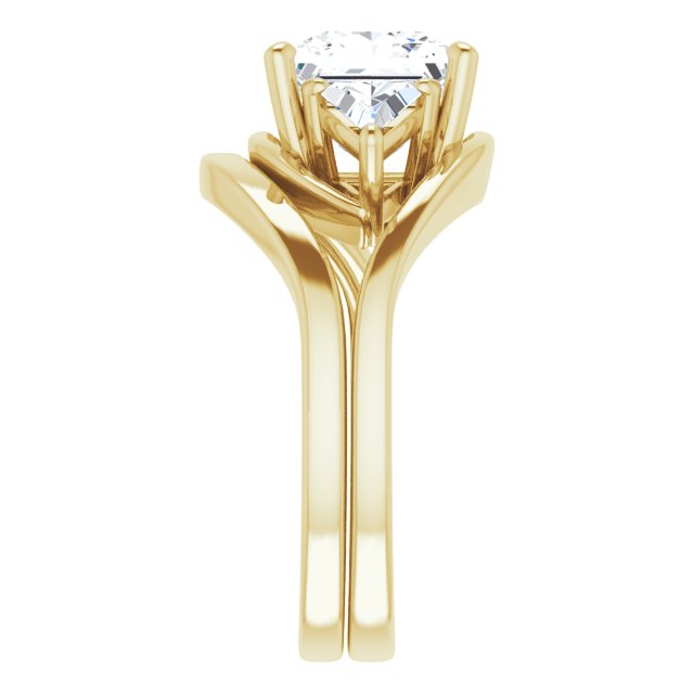 3.10 tcw Square Lab-Grown GH/VS2+ Bypass Three Stone Engagement Ring in 14KY | AllComponents_ViewE 3.10 tcw Square Lab-Grown GH/VS2+ Bypass Three Stone Engagement Ring in 14KY | AllComponents_ViewE