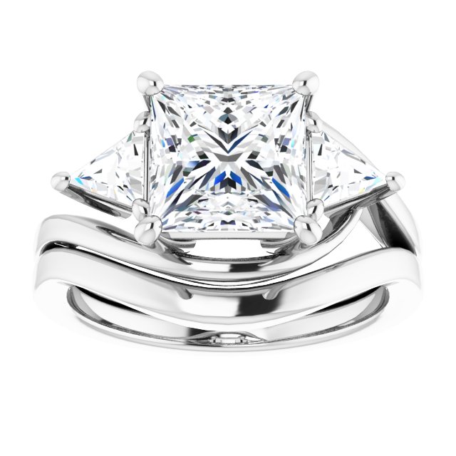3.10 tcw Square Lab-Grown D/VVS2+ Bypass Three Stone Engagement Ring in PLAT | AllComponents_ViewS 3.10 tcw Square Lab-Grown D/VVS2+ Bypass Three Stone Engagement Ring in PLAT | AllComponents_ViewS