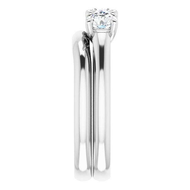 0.99 tcw Round Diamond GH/VS2+ Trellis Three Stone Anniversary Ring in 14KW | AllComponents_ViewE 0.99 tcw Round Diamond GH/VS2+ Trellis Three Stone Anniversary Ring in 14KW | AllComponents_ViewE