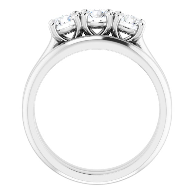 0.99 tcw Round Diamond GH/VS2+ Trellis Three Stone Anniversary Ring in 14KW | AllComponents_ViewB_4 0.99 tcw Round Diamond GH/VS2+ Trellis Three Stone Anniversary Ring in 14KW | AllComponents_ViewB_4