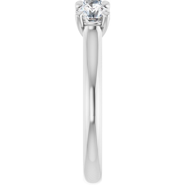 0.99 tcw Round Diamond GH/VS2+ Trellis Three Stone Anniversary Ring in 14KW | ViewE 0.99 tcw Round Diamond GH/VS2+ Trellis Three Stone Anniversary Ring in 14KW | ViewE