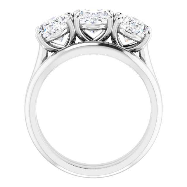 4.50 tcw Oval Moissanite DEF/VVS Trellis Three Stone Anniversary Ring in 14KW | AllComponents_ViewB_4 4.50 tcw Oval Moissanite DEF/VVS Trellis Three Stone Anniversary Ring in 14KW | AllComponents_ViewB_4
