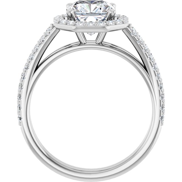 2.30 Tcw Cushion Lab-Grown D/VVS2+ Geometric Halo Engagement Ring in PLAT | ViewB_4