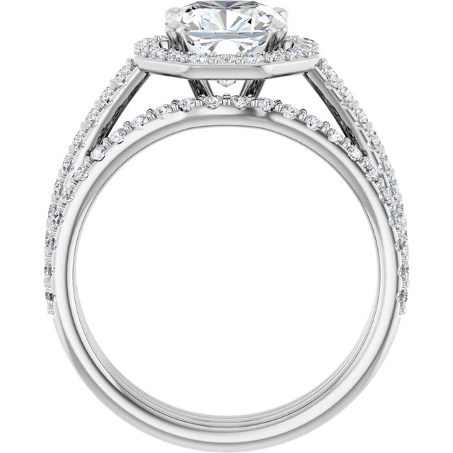 2.30 Tcw Cushion Lab-Grown D/VVS2+ Geometric Halo Engagement Ring in PLAT | AllComponents_ViewB_4