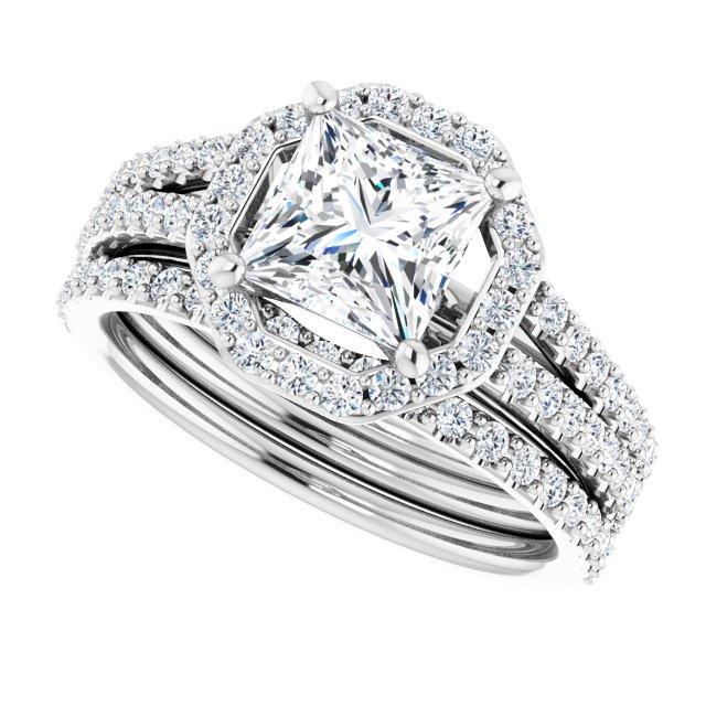 1.90 Tcw Square Diamond EF/VS1+ Geometric Halo Engagement Ring in PLAT | AllComponents_View5 1.90 Tcw Square Diamond EF/VS1+ Geometric Halo Engagement Ring in PLAT | AllComponents_View5