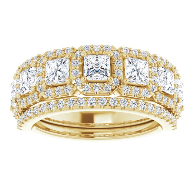 Seven Stone 2.19 Square Diamond GH/VS2+ Anniversary Ring in 14KY | AllComponents_ViewS Seven Stone 2.19 Square Diamond GH/VS2+ Anniversary Ring in 14KY | AllComponents_ViewS