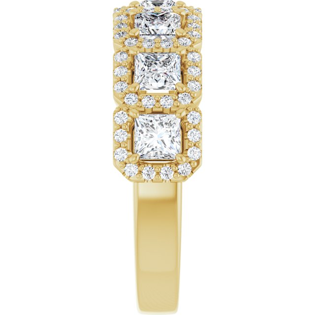 Seven Stone 2.19 Square Diamond GH/VS2+ Anniversary Ring in 14KY | ViewE Seven Stone 2.19 Square Diamond GH/VS2+ Anniversary Ring in 14KY | ViewE