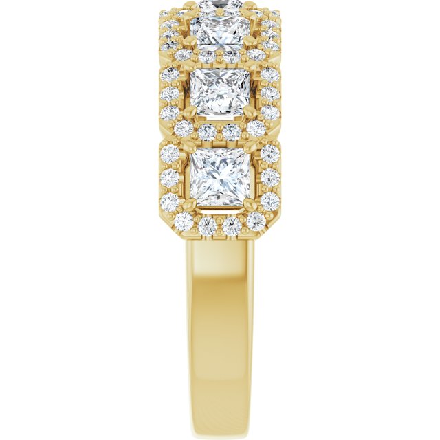 Seven Stone 1.63 Square Lab-Grown GH/VS2+ Anniversary Ring in 18KY | ViewE Seven Stone 1.63 Square Lab-Grown GH/VS2+ Anniversary Ring in 18KY | ViewE
