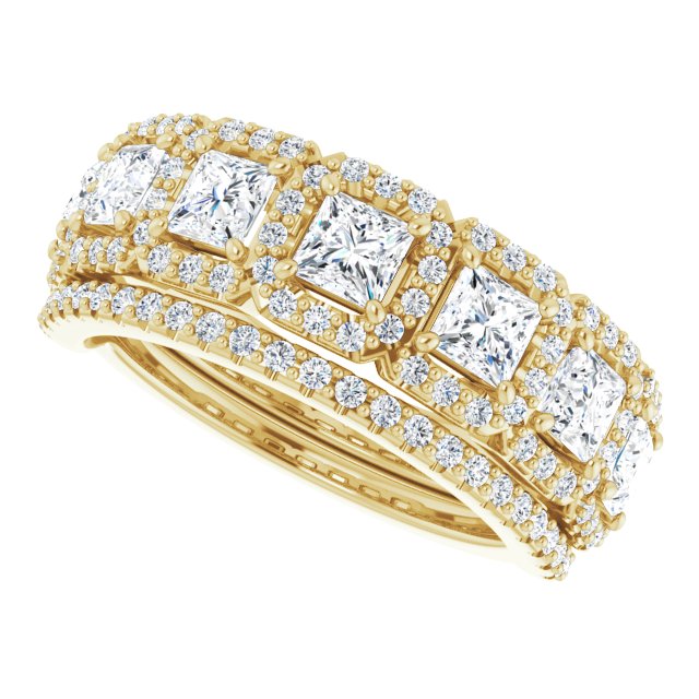 Seven Stone 2.19 Square Diamond GH/VS2+ Anniversary Ring in 14KY | AllComponents_View5 Seven Stone 2.19 Square Diamond GH/VS2+ Anniversary Ring in 14KY | AllComponents_View5
