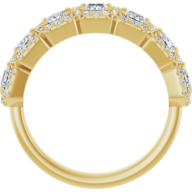 Seven Stone 1.63 Square Lab-Grown GH/VS2+ Anniversary Ring in 18KY | ViewB_4 Seven Stone 1.63 Square Lab-Grown GH/VS2+ Anniversary Ring in 18KY | ViewB_4