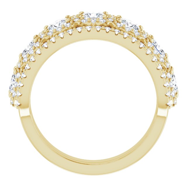 Seven Stone 2.19 Square Diamond GH/VS2+ Anniversary Ring in 14KY | AllComponents_ViewB_4 Seven Stone 2.19 Square Diamond GH/VS2+ Anniversary Ring in 14KY | AllComponents_ViewB_4