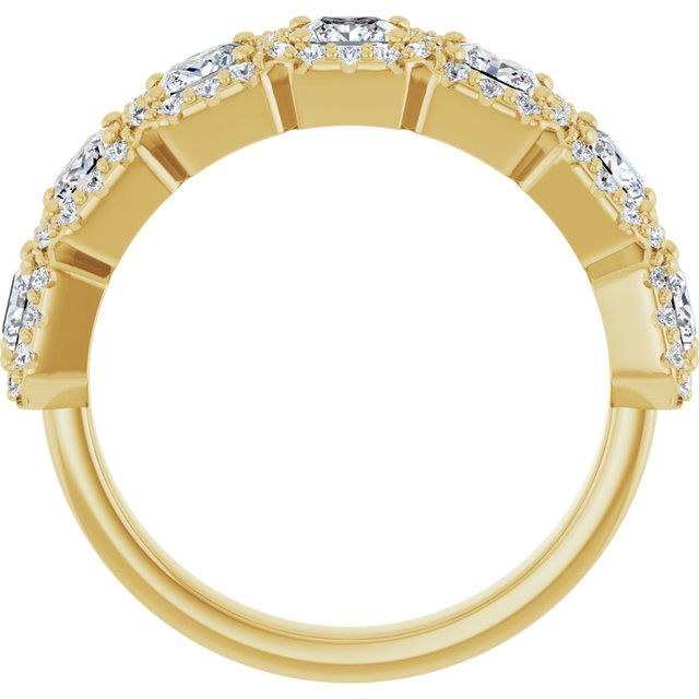 Seven Stone 2.19 Square Diamond GH/VS2+ Anniversary Ring in 14KY | ViewB_4 Seven Stone 2.19 Square Diamond GH/VS2+ Anniversary Ring in 14KY | ViewB_4