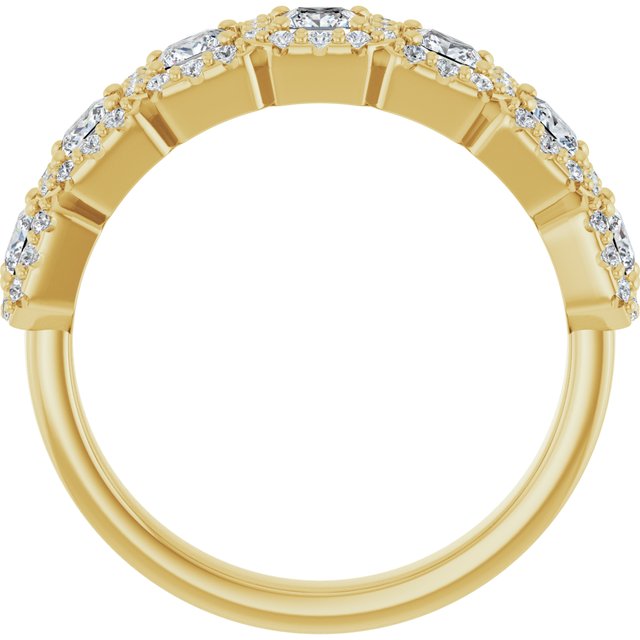 Seven Stone 1.24 Square Diamond EF/VS1+ Anniversary Ring in 18KY | ViewB_4