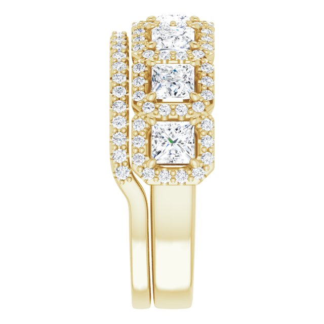 Seven Stone 2.19 Square Diamond GH/VS2+ Anniversary Ring in 14KY | AllComponents_ViewE Seven Stone 2.19 Square Diamond GH/VS2+ Anniversary Ring in 14KY | AllComponents_ViewE