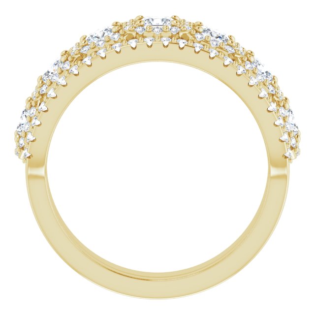 Seven Stone 1.24 Square Diamond EF/VS1+ Anniversary Ring in 18KY | AllComponents_ViewB_4
