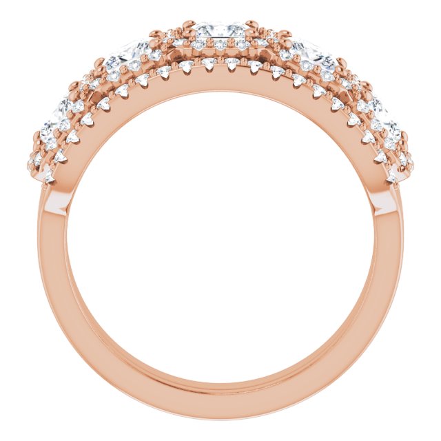 Five Stone 1.65 Square Diamond EF/VS1+ Anniversary Ring in 18KR | AllComponents_ViewB_4 Five Stone 1.65 Square Diamond EF/VS1+ Anniversary Ring in 18KR | AllComponents_ViewB_4
