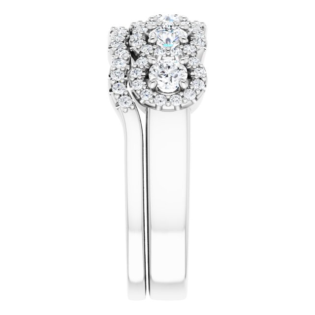 Five Stone 0.76 Round Moissanite DEF/VVS Anniversary Ring in 14KW | AllComponents_ViewE Five Stone 0.76 Round Moissanite DEF/VVS Anniversary Ring in 14KW | AllComponents_ViewE