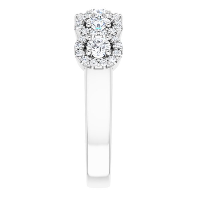 Five Stone 0.76 Round Moissanite DEF/VVS Anniversary Ring in 14KW | ViewE Five Stone 0.76 Round Moissanite DEF/VVS Anniversary Ring in 14KW | ViewE