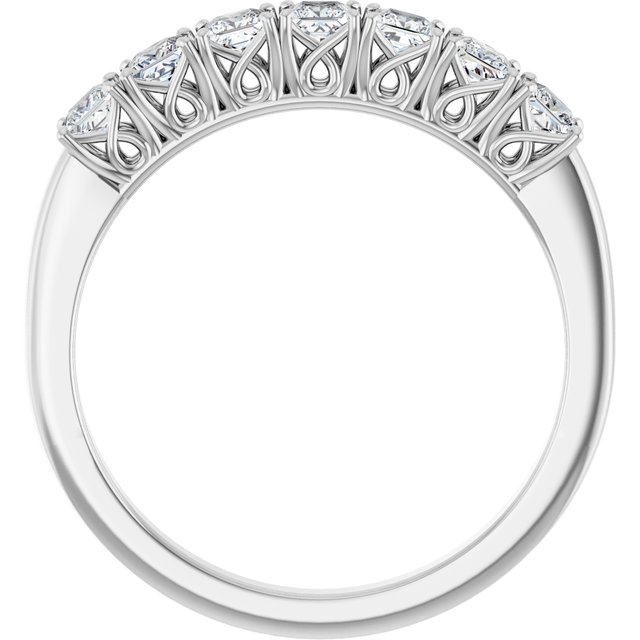 Seven Stone 0.56 Square Diamond EF/VS1+ Anniversary Ring in 14KW | ViewB_4 Seven Stone 0.56 Square Diamond EF/VS1+ Anniversary Ring in 14KW | ViewB_4