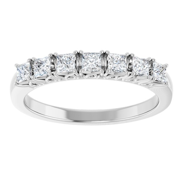 Seven Stone 0.56 Square Diamond EF/VS1+ Anniversary Ring in 14KW | ViewS Seven Stone 0.56 Square Diamond EF/VS1+ Anniversary Ring in 14KW | ViewS