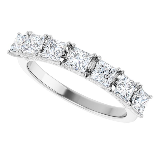 Seven Stone 1.26 Square Diamond EF/VS1+ Anniversary Ring in PLAT | View5 Seven Stone 1.26 Square Diamond EF/VS1+ Anniversary Ring in PLAT | View5
