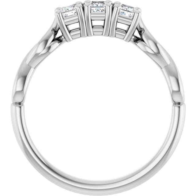 0.36 tcw Square Lab-Grown EF/VS1+ Infinity Three Stone Anniversary Ring in 14KW | ViewB_4