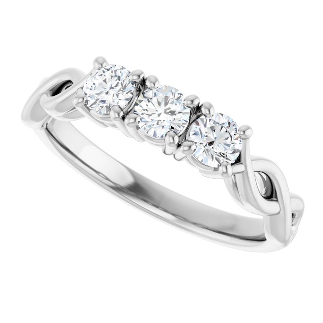 0.48 tcw Round Lab-Grown EF/VS1+ Infinity Three Stone Anniversary Ring in PLAT | View5 0.48 tcw Round Lab-Grown EF/VS1+ Infinity Three Stone Anniversary Ring in PLAT | View5