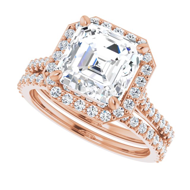 3.48 Tcw Asscher Lab-Grown GH/VS2+ Suspended Halo Engagement Ring in 18KR | AllComponents_View5 3.48 Tcw Asscher Lab-Grown GH/VS2+ Suspended Halo Engagement Ring in 18KR | AllComponents_View5